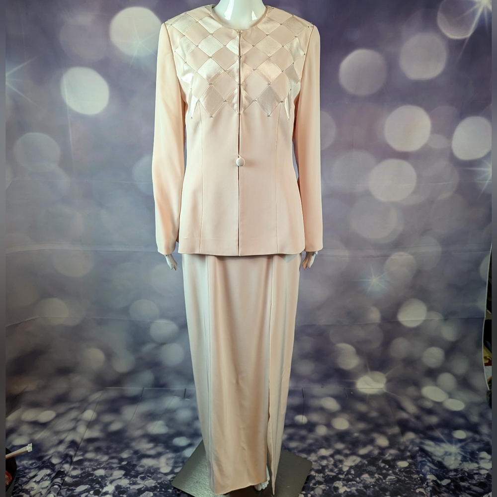 Niteline - Della Roufogali sz 8 Vintage 90's Formal 2 Piece Dress and Jacket Set